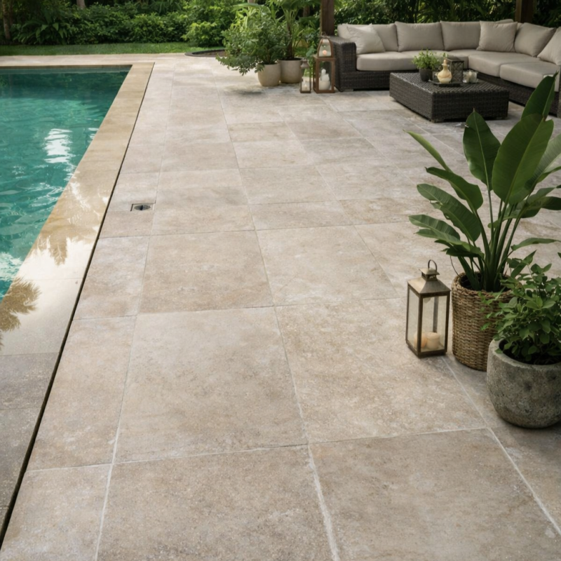 Dallage Travertin light mix 1er choix