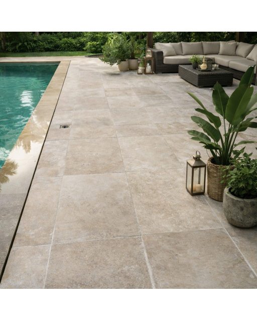 Dallage Travertin light mix 1er choix