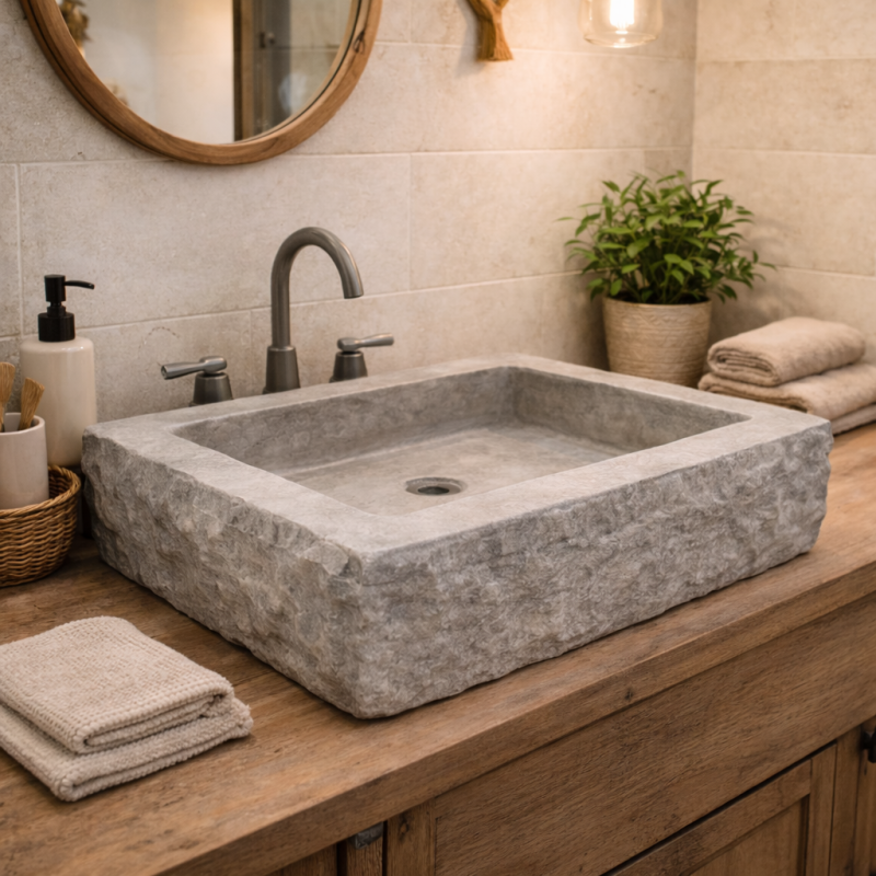 Vasque travertin Silver 55/45/10 Vasque travertin Silver 55/45/10