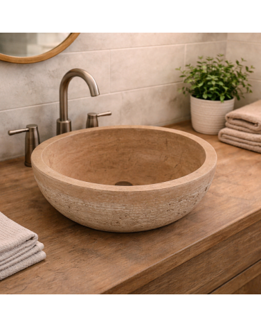 Vasque travertin Light Ø35/15