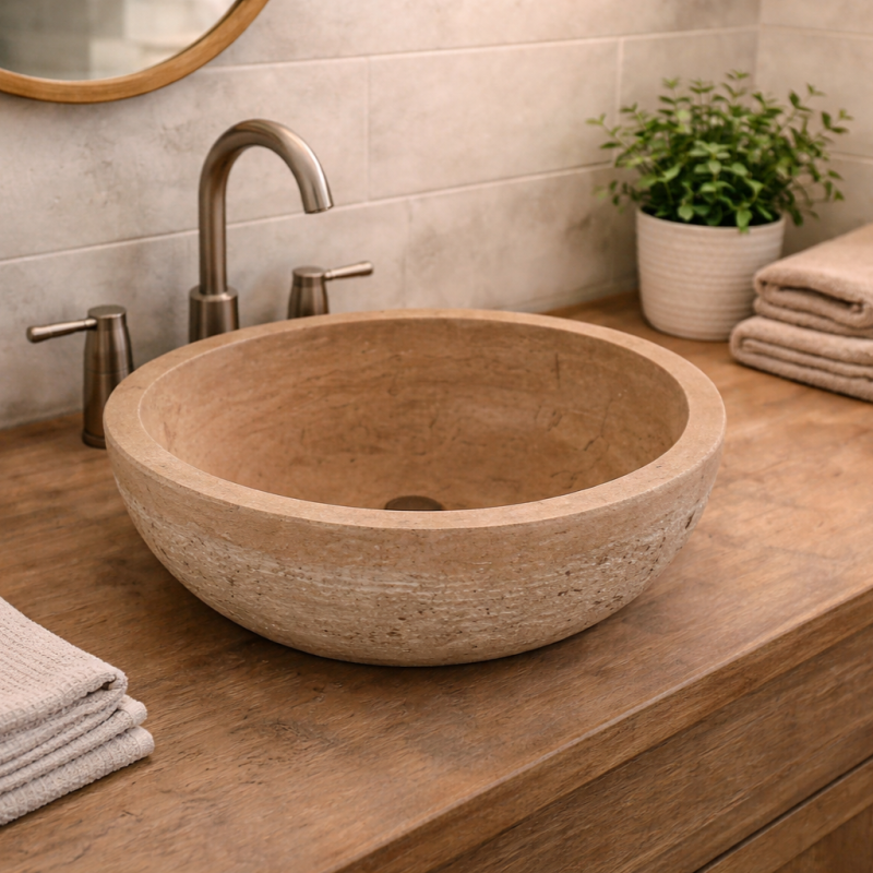 Vasque travertin Light Ø35/15