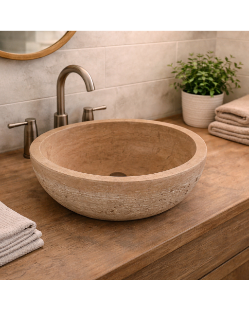 Vasque travertin Light Ø35/15