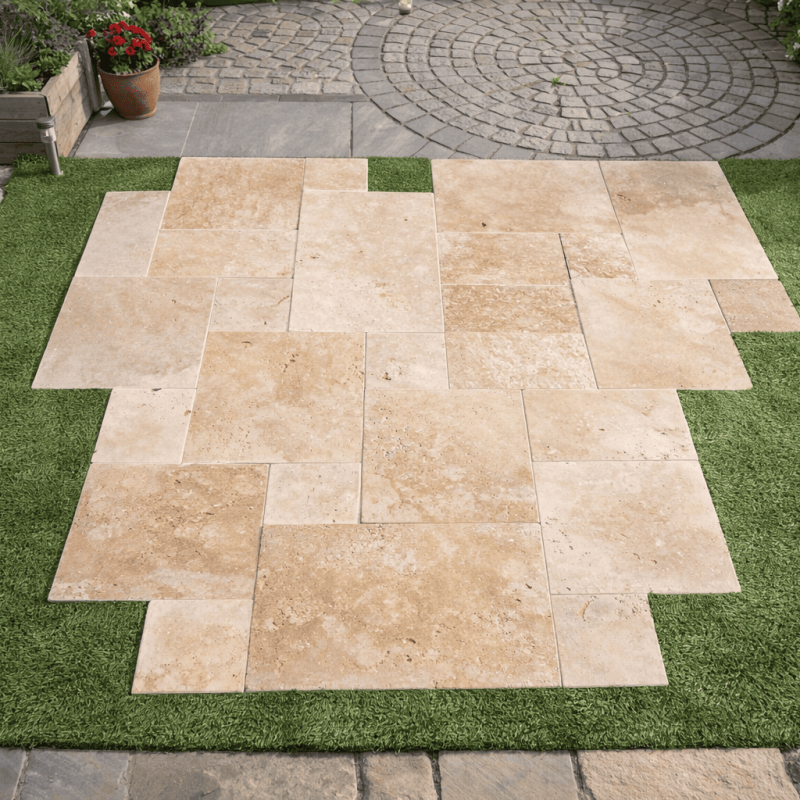 Dallage opus romain 4 Formats Travertin Héritage