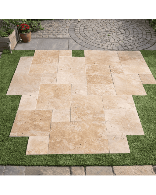 Dallage opus romain 4 Formats Travertin Héritage