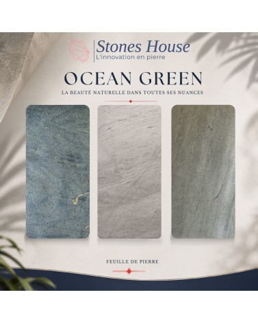 Feuille de pierre Ocean green