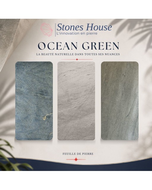 Feuille de pierre Ocean green
