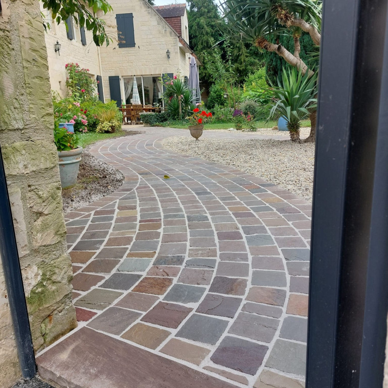 Pavé Grès Kandla multicolore calibré Pavé Grès Kandla multicolore calibré