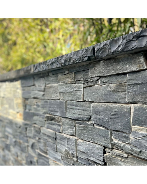 Parement en plaquette Ardoise pour petit angle béton