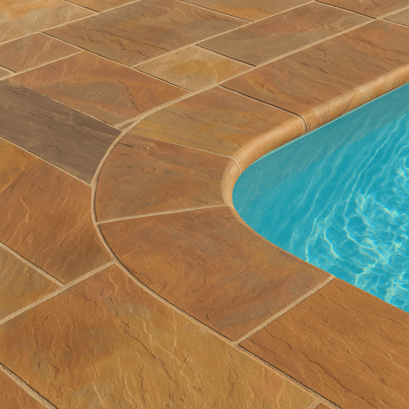 Margelle de piscine Grès Kandla multicolore