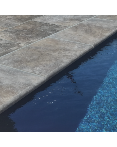 Margelle de piscine Travertin Silver 1er choix bord arrondi