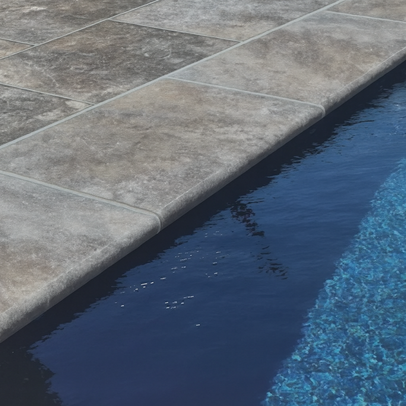 Margelle de piscine Travertin Silver 1er choix bord arrondi