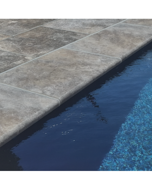Margelle de piscine Travertin Silver 1er choix bord arrondi