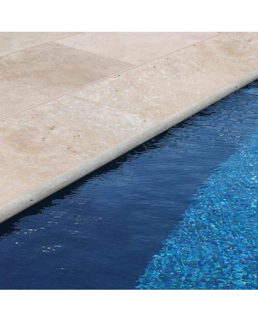 Margelle de Plage de piscine Travertin light  1er choix bord arrondi