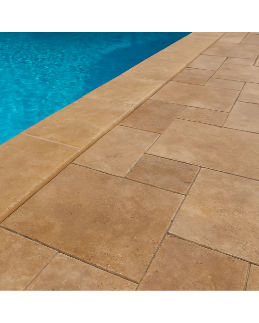 Margelle de piscine Travertin mix 1er choix bord arrondi