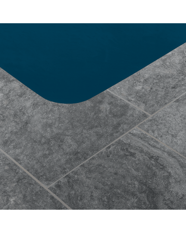 Margelle d'angle de piscine Travertin Silver 1er choix bord arrondi