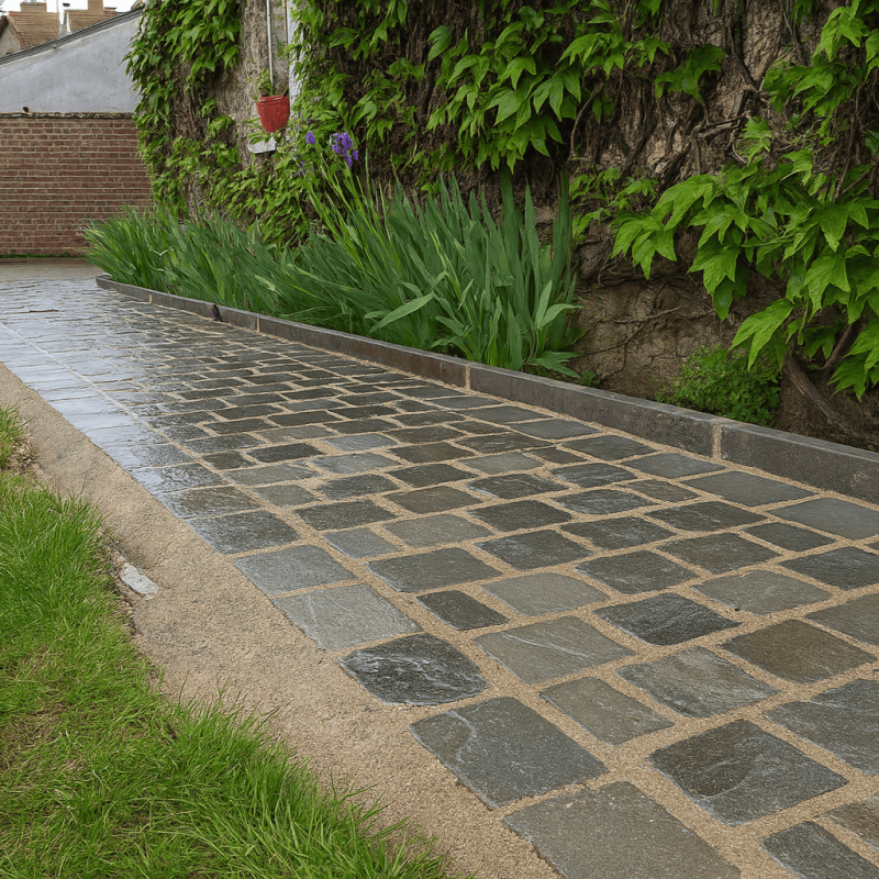 Pavé Grès Kandla gris calibré